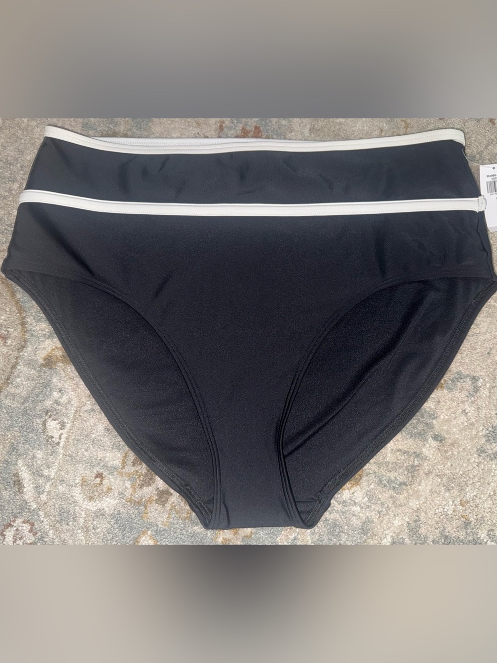 Old Navy Black and White High Waist Bikini Bottoms